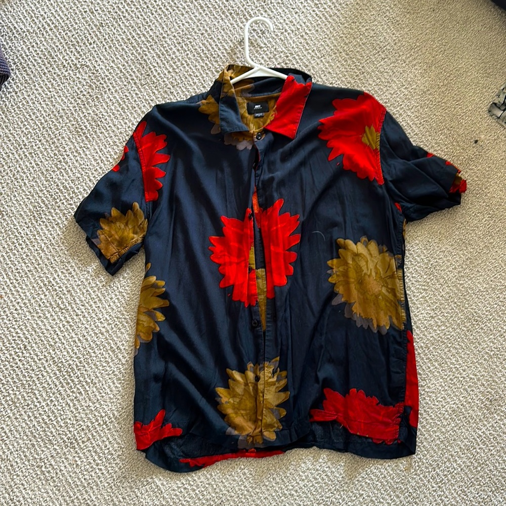 Obey floral button down size large